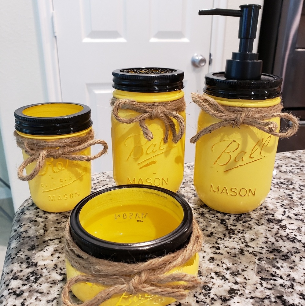 New Bathroom mason jar decor set
